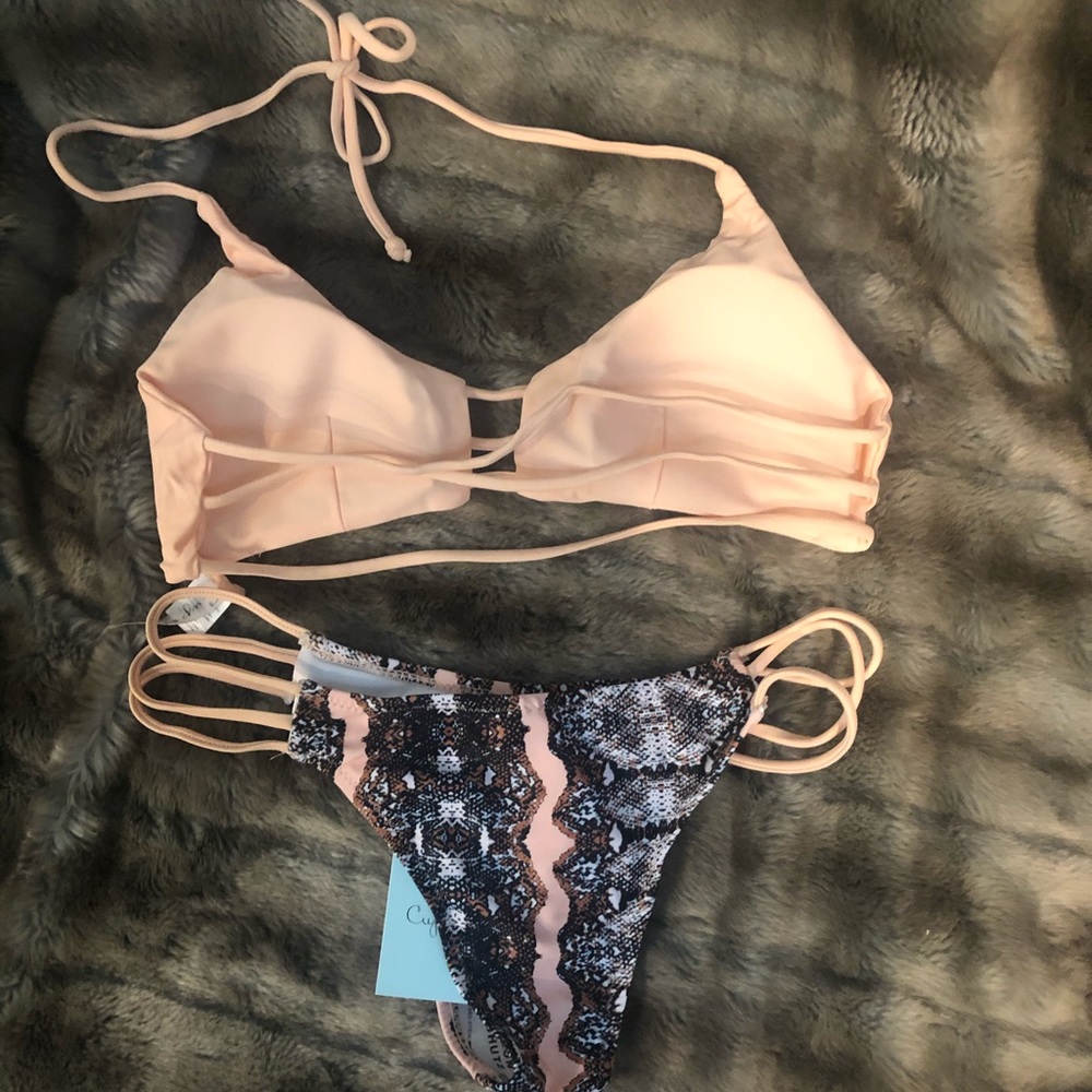 Cupshe NWT cheeky snakeskin 2 piece swimsuit